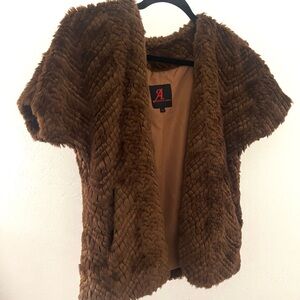 Adrienne Landau Faux Fur Bolero Jacket